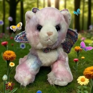 Aurora Kittipillars Puppillons Plush Cat Kitten 10" Butterfly Wings Nursery Pink